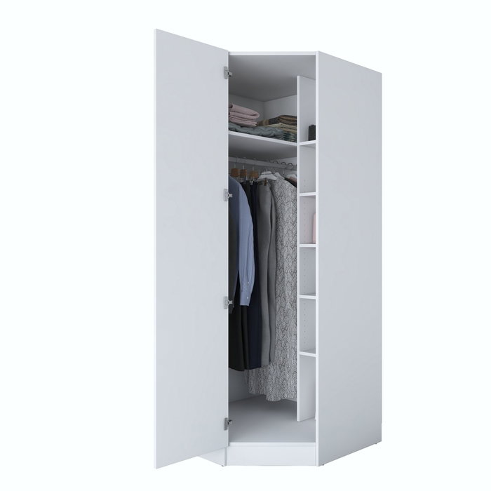 Hanah Home Armario Blanco con Estanterías Hanah Home Armario Blanco con Estanterías
